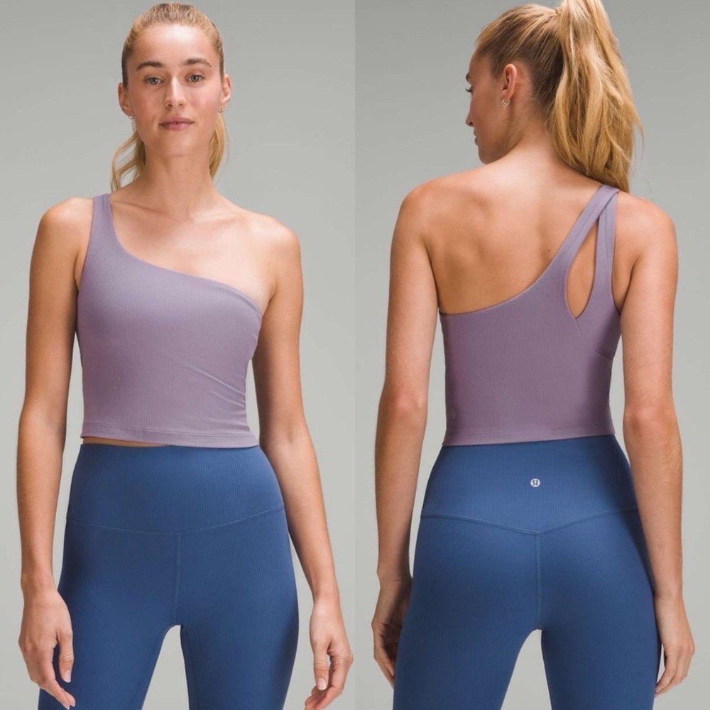 NEW Lululemon Ribbed Nulu Asymmetrical Yoga Tank Top Purple Ash